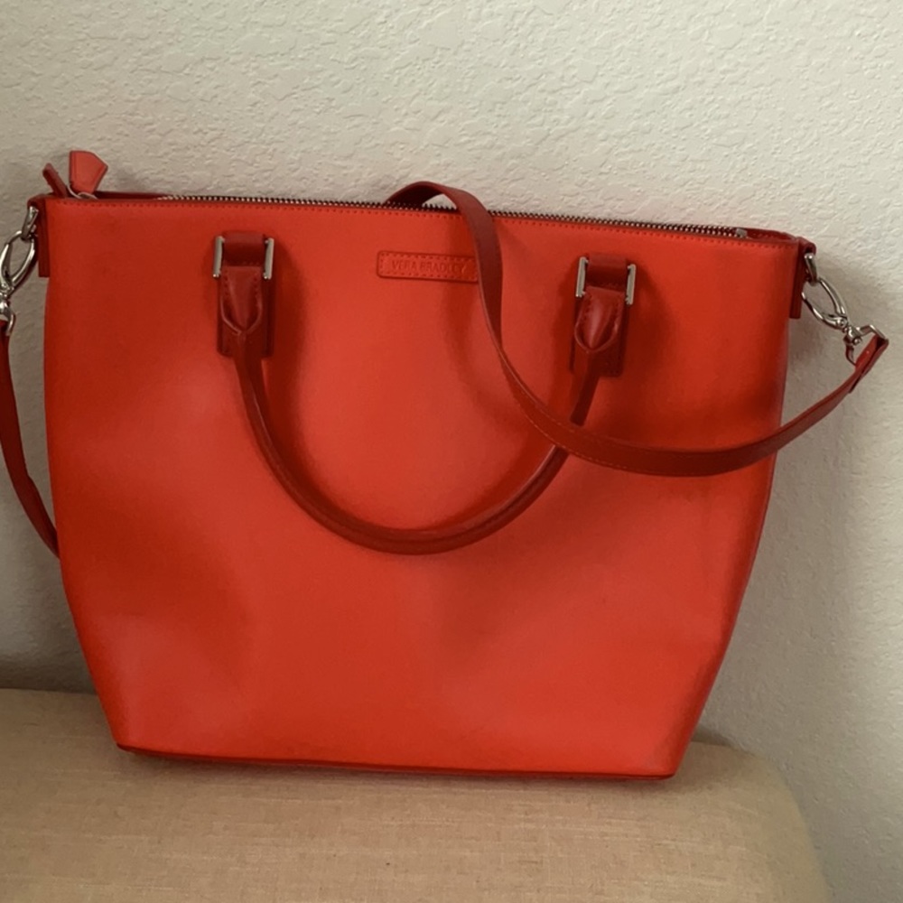 Orange leather Vera Bradley purse